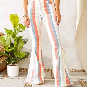 Western Denim Boho Wide Leg Flared Jeans